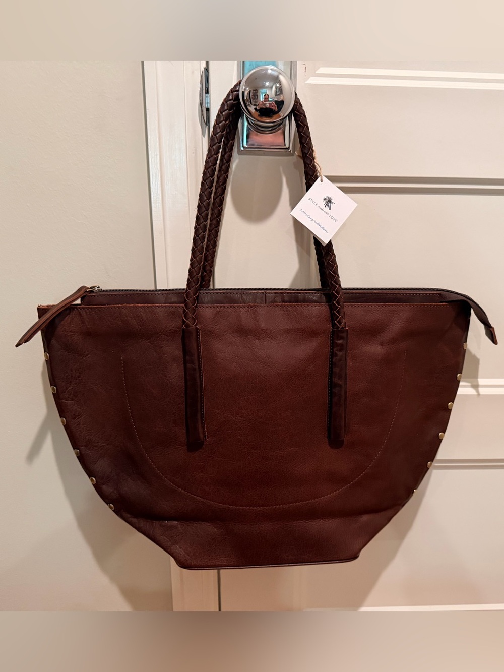 Noonday Collection Brown Leather Tote Bag - Classic Everyday Carry